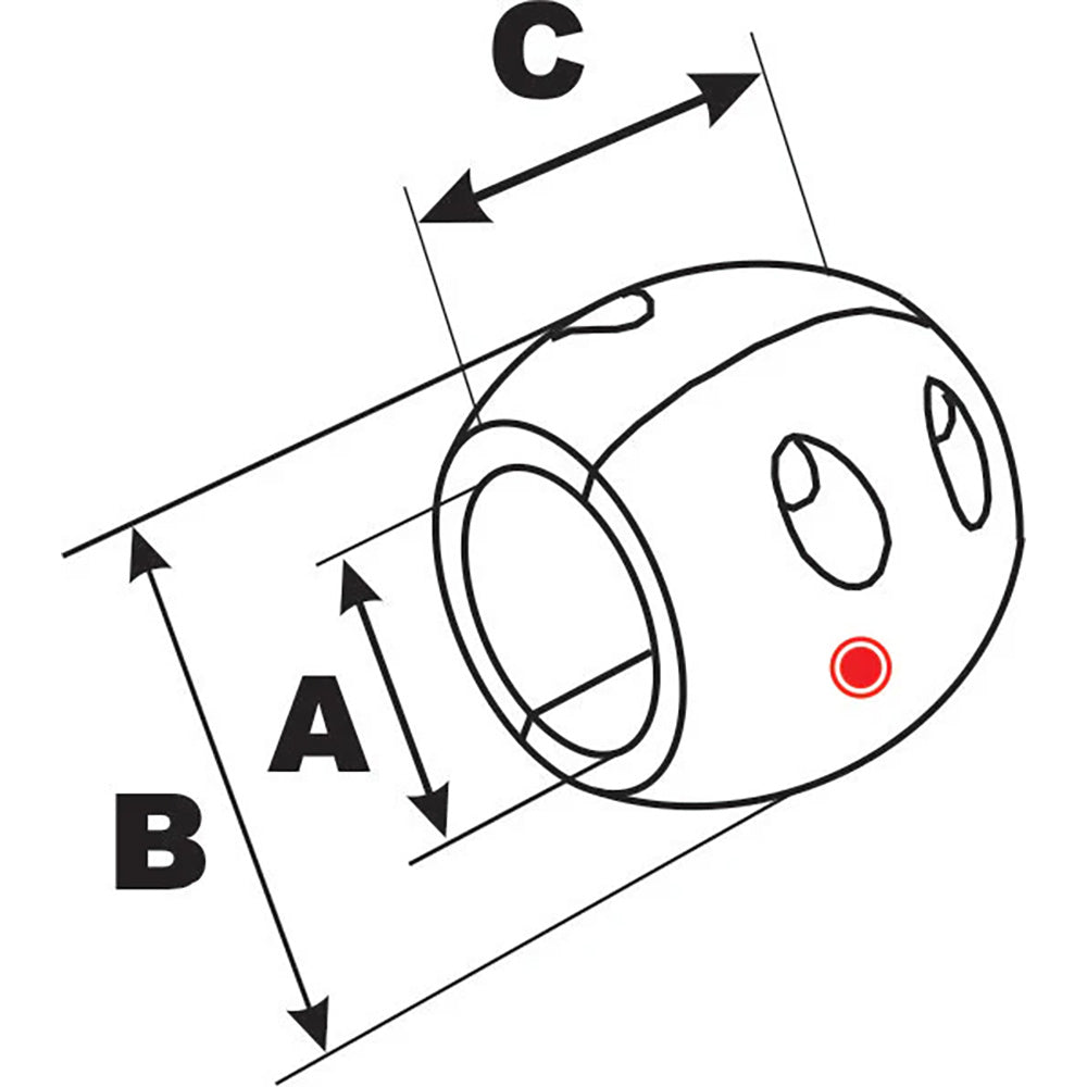 Performance Metals 2 Streamlined Shaft Anode  Aluminum C2000A
