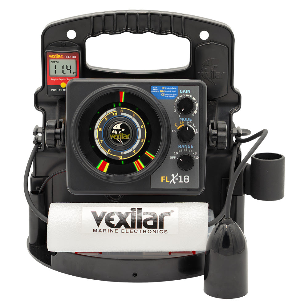 Vexilar FLX18 Pro Pack II Fishing System w12 Degree IceDucer  DD100 PPX1812