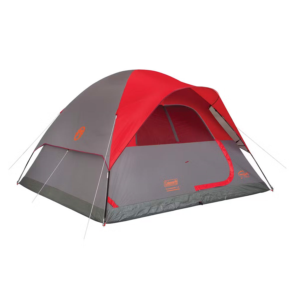Coleman 6Person Flatwoods II Lightweight Dome Camping Tent  Red 2207385