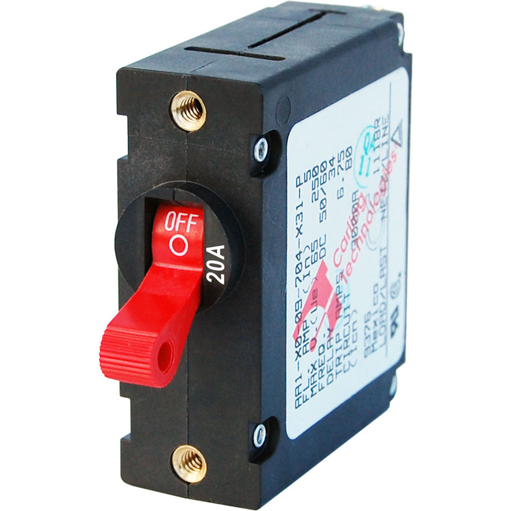 Blue Sea 7213 AC  DC Single Pole Magnetic World Circuit Breaker    20 Amp 7213