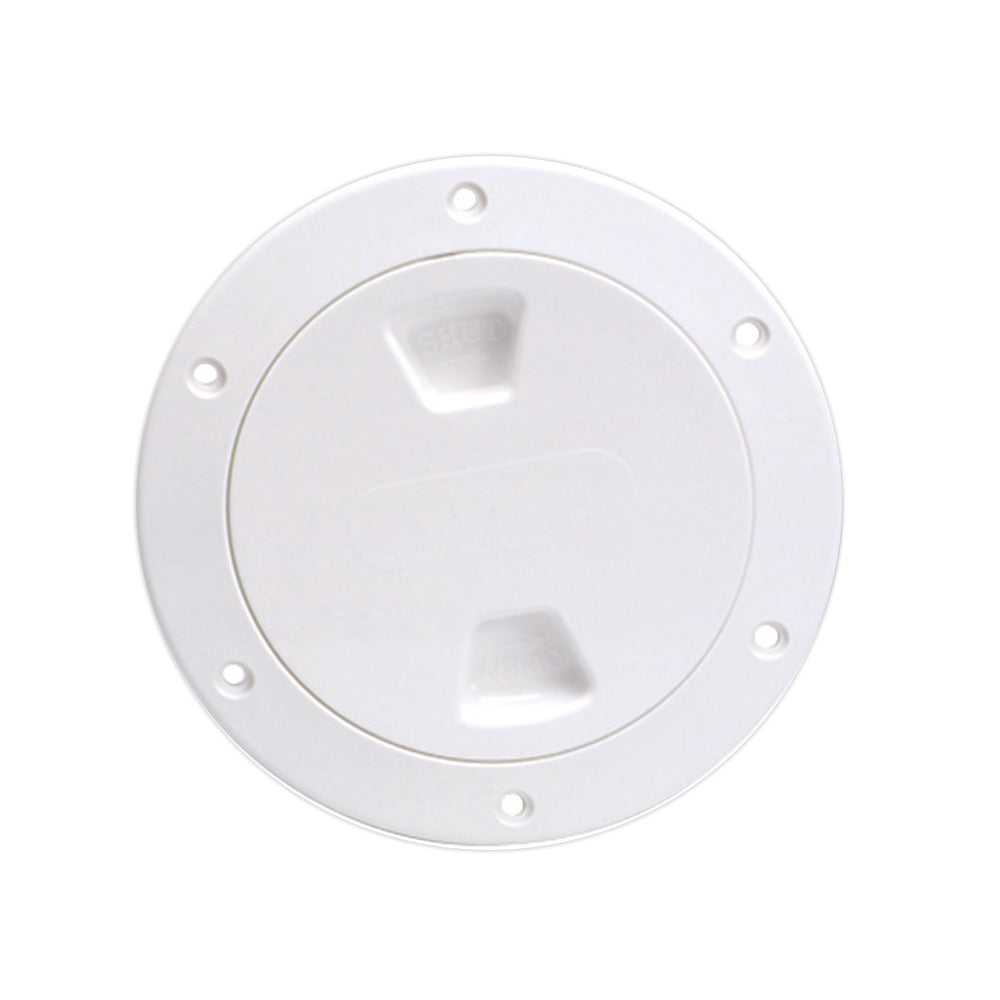Beckson 4 Smooth Center ScrewOut Deck Plate  White DP40W
