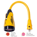 Marinco P1530 EEL 30A125V Female to 15A125V Male Pigtail Adapter  Yellow P1530
