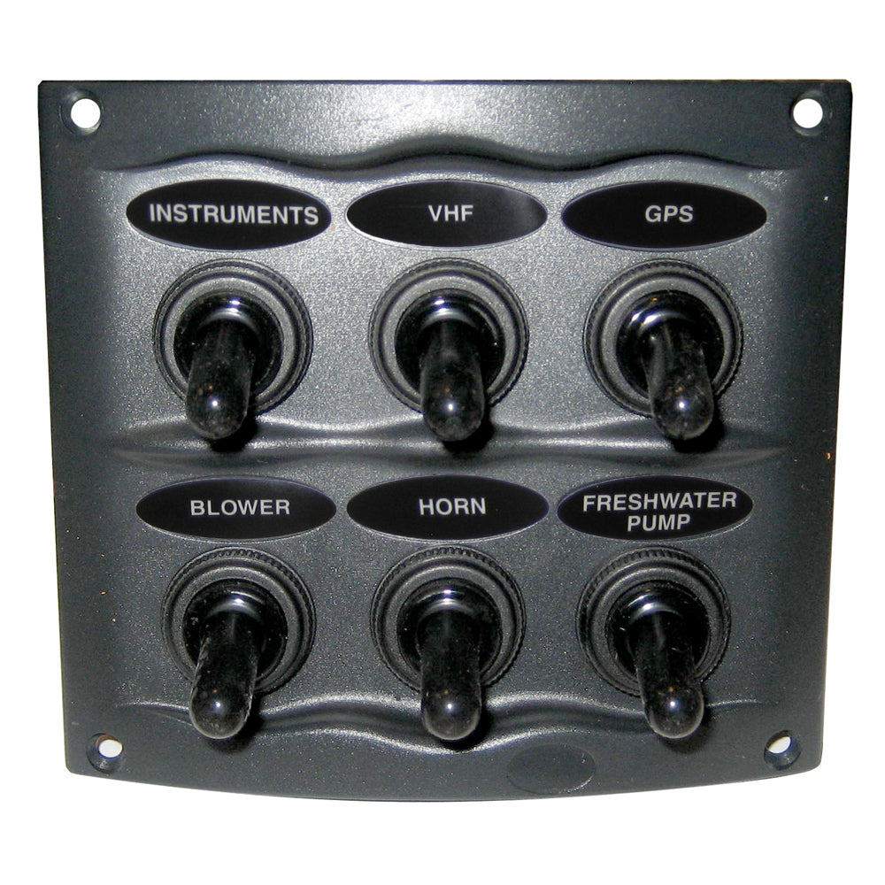 BEP Waterproof Panel  6 Switches  Grey 9006WP