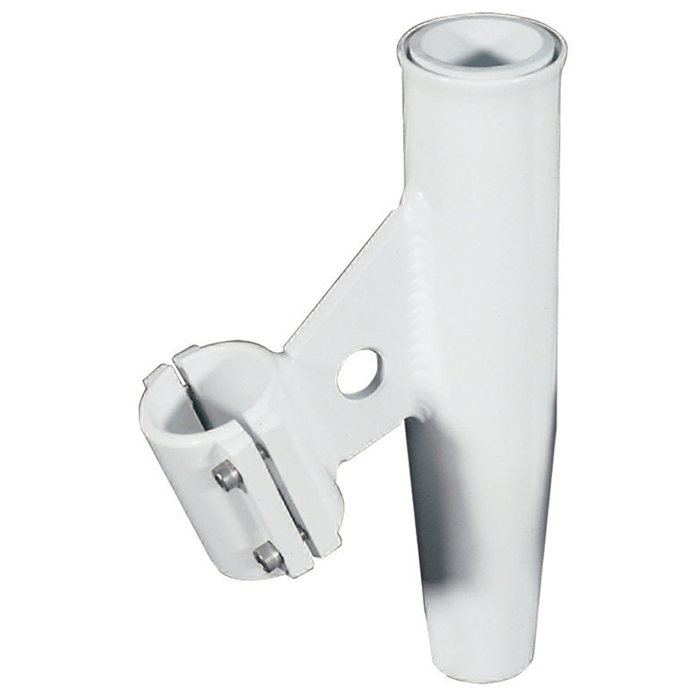Lees ClampOn Rod Holder  White Aluminum  Vertical Mount  Fits 2375 OD Pipe RA5005WH