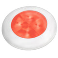 Hella Marine Slim Line LED Enhanced Brightness Round Courtesy Lamp  Red LED  White Plastic Bezel  12V 980507241