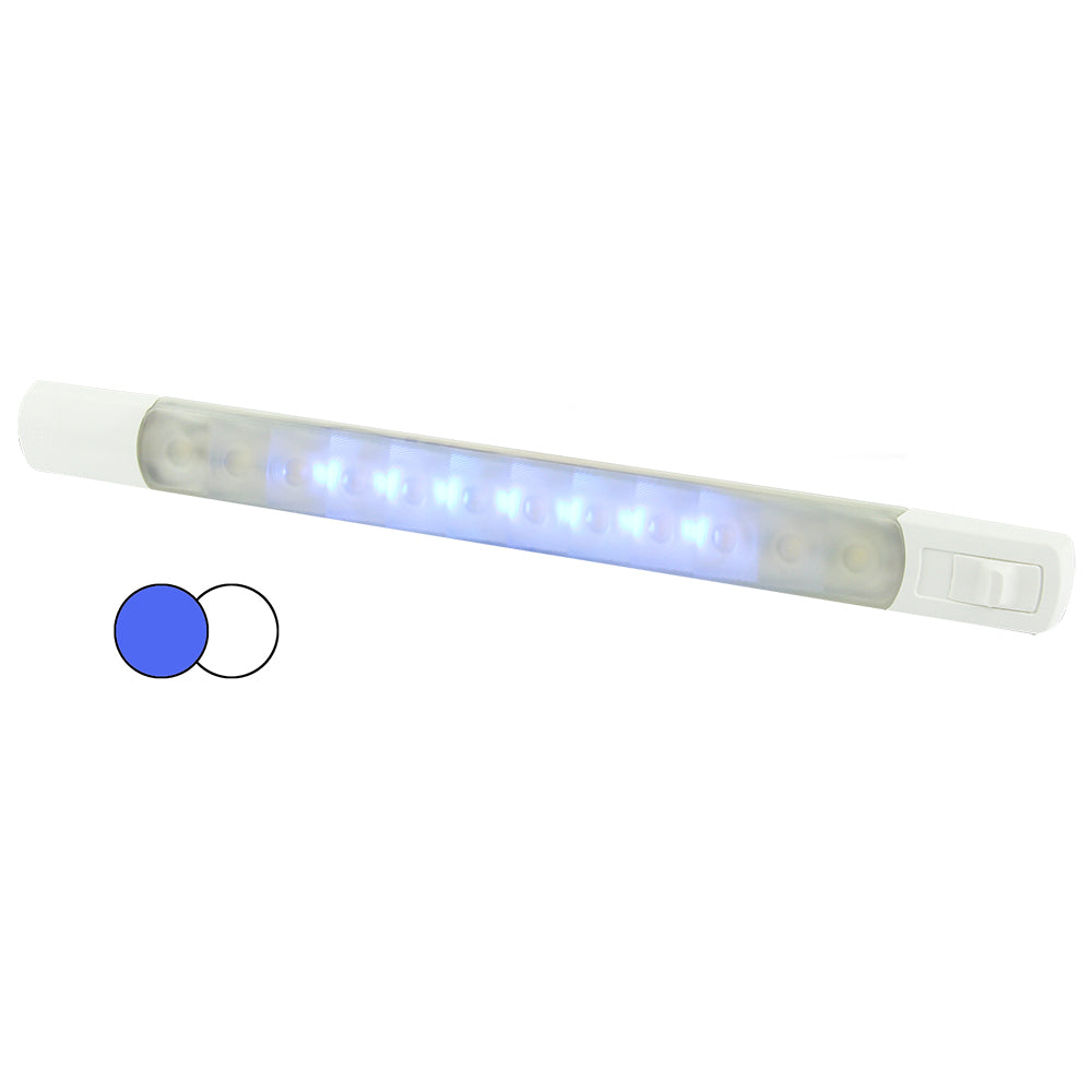 Hella Marine Surface Strip Light wSwitch  WhiteBlue LEDs  12V 958121011
