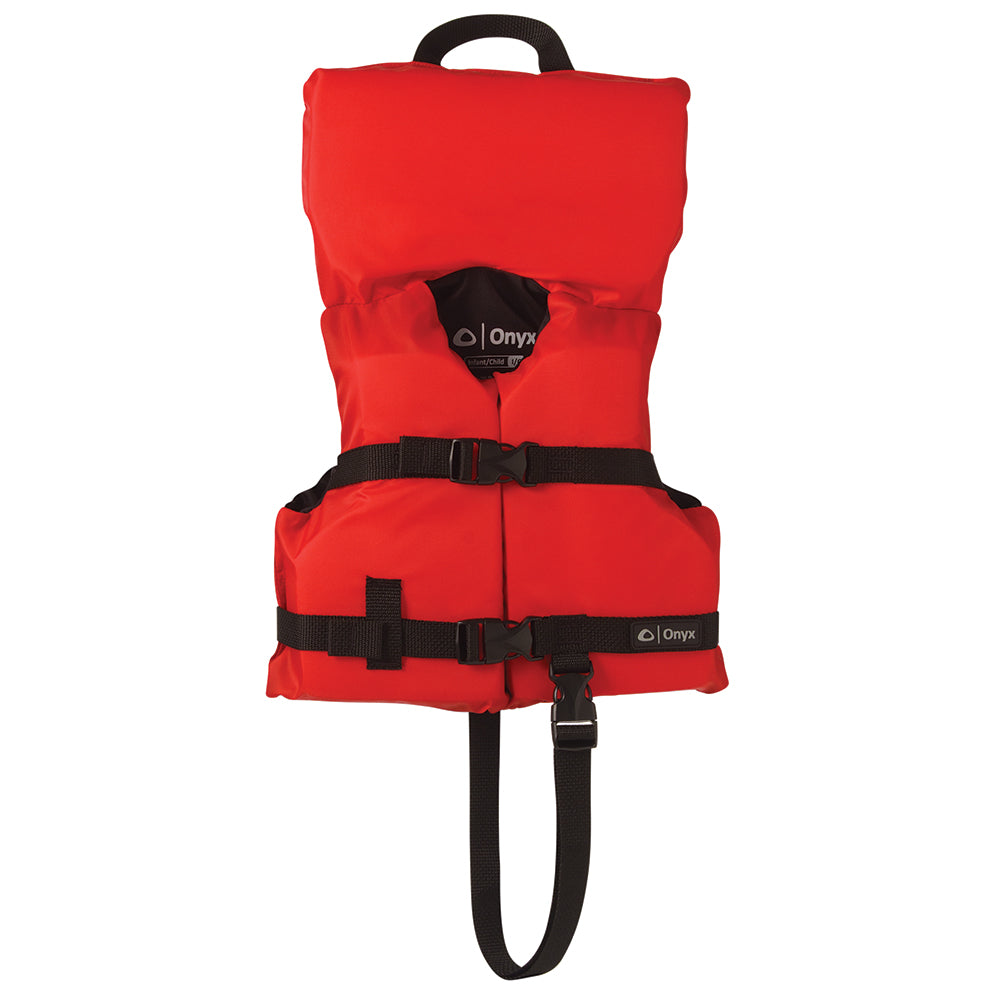 Onyx Nylon General Purpose Life Jacket  InfantChild Under 50lbs  Red 10300010000012