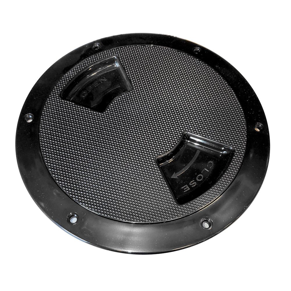 SeaDog Textured Quarter Turn Deck Plate  Black  5 3361571