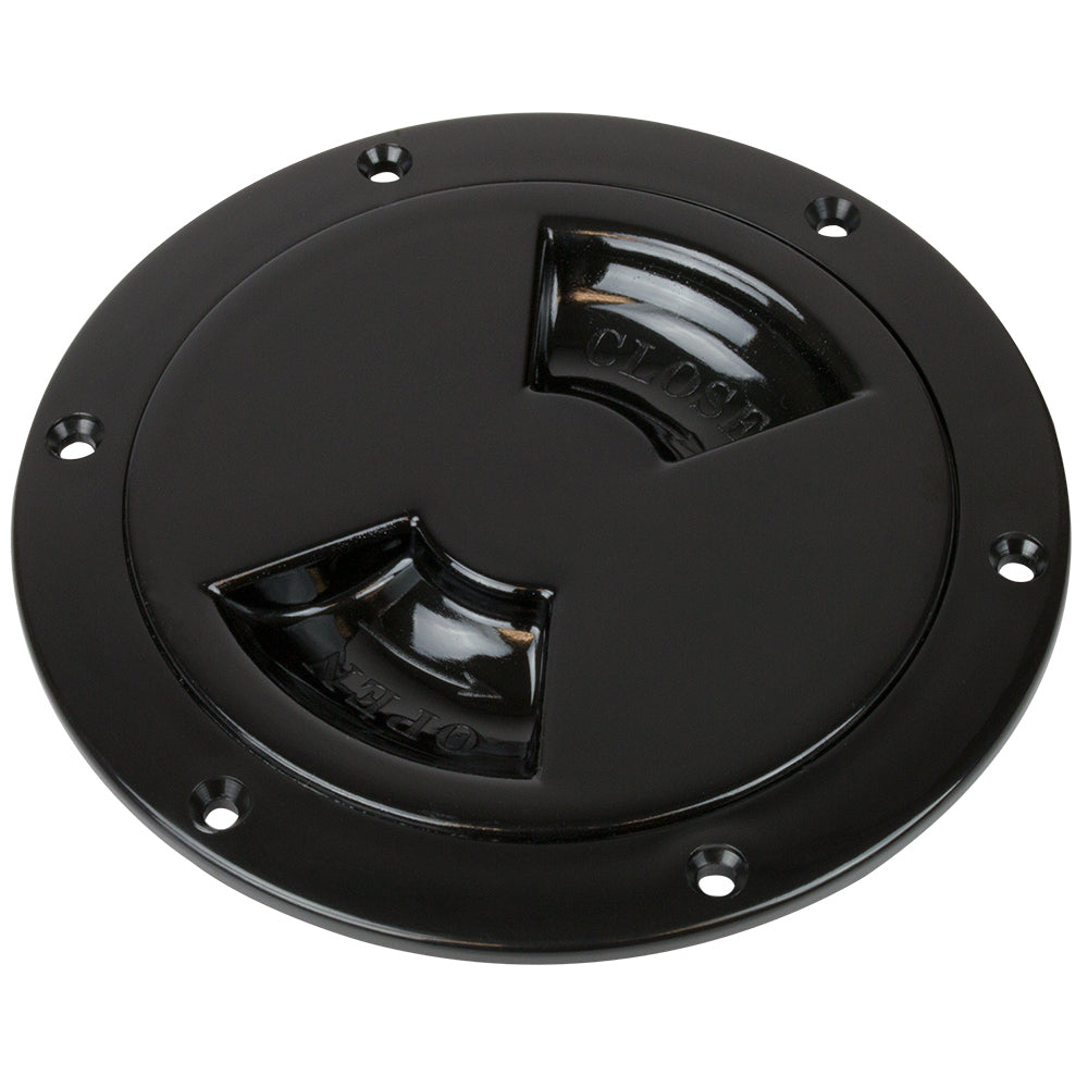 SeaDog QuarterTurn Smooth Deck Plate wInternal Collar  Black  4 3363451