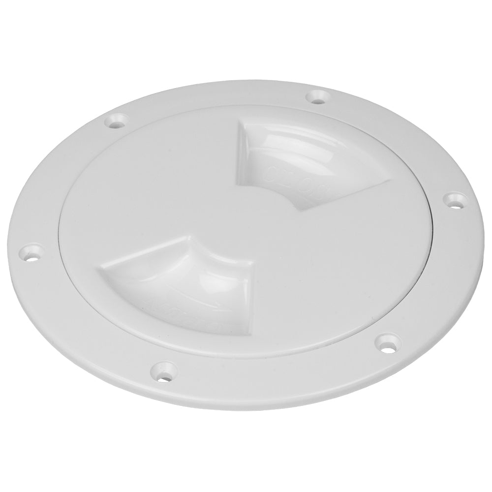 SeaDog QuarterTurn Smooth Deck Plate wInternal Collar  White  8 3363801