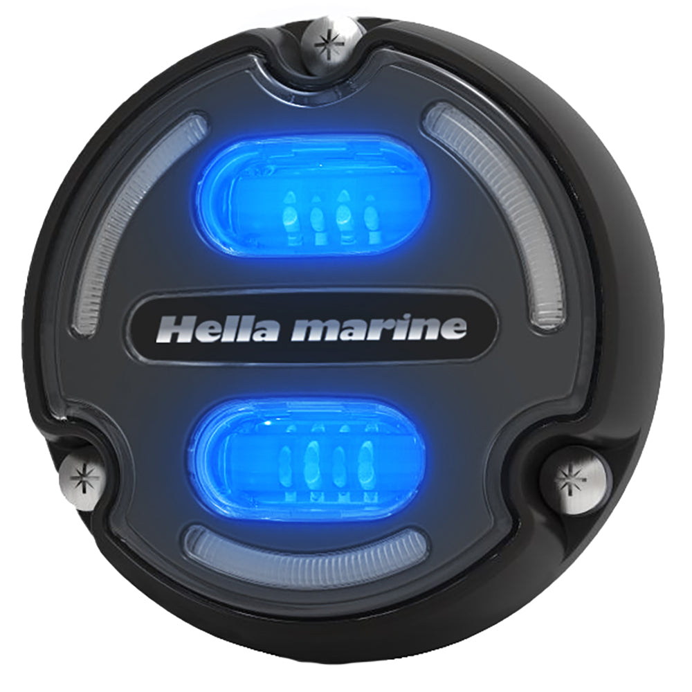 Hella Marine Apelo A2 Blue White Underwater Light  3000 Lumens  Black Housing  Charcoal Lens wEdge Light 016147001