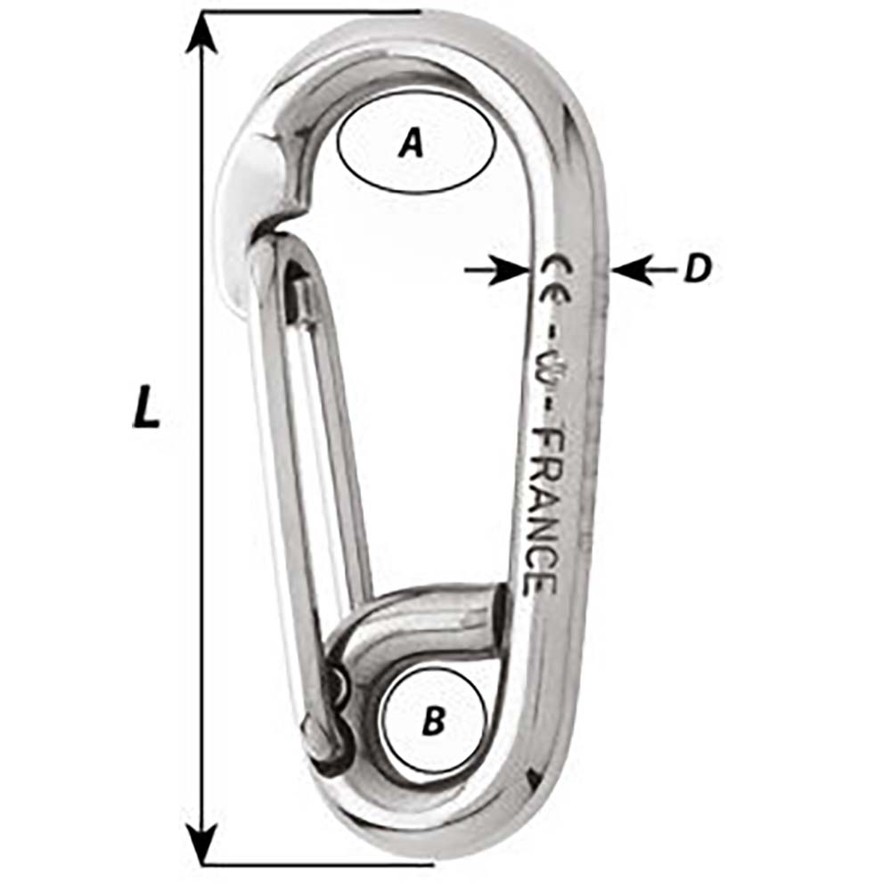 Wichard Symmetric Carbine Hook  Length 60mm  14 2313W