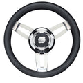 Uflex Morosini 138 Steering Wheel  Black Polyurethane wStainless Steel Spokes  Chrome Hub MOROSINI UCHB
