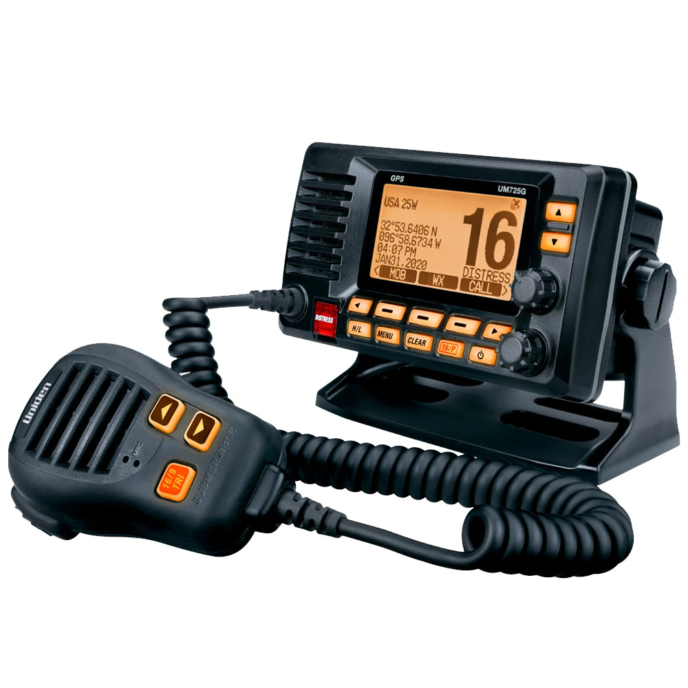 Uniden UM725 Fixed Mount VHF wGPS  Bluetooth  Black UM725GBTBK