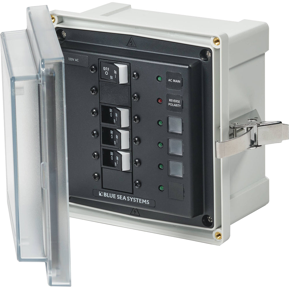 Blue Sea 3130  SMS Panel Enclosure wMain  3 Branch 15A  120V AC 3130