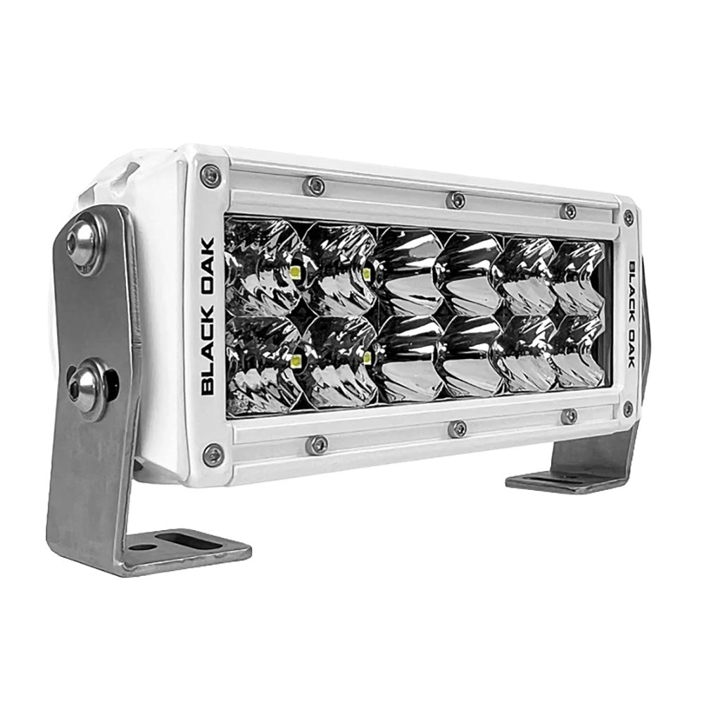 Black Oak Pro Series 30 Double Row 6 LED Light Bar  Combo Optics  White Housing 6CMD5OS