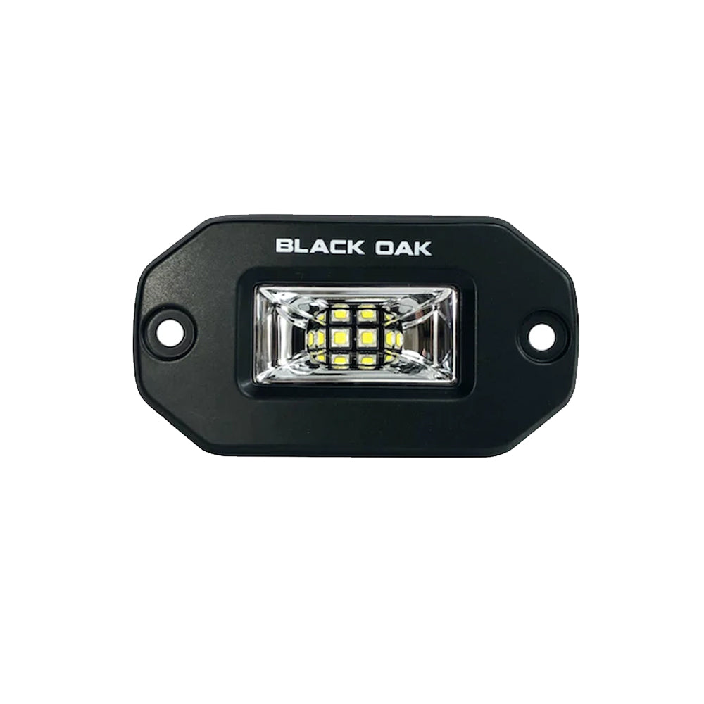 Black Oak 2 Marine Flush Mount Spreader Light  Black Housing  Pro Series 30 2FSLBS