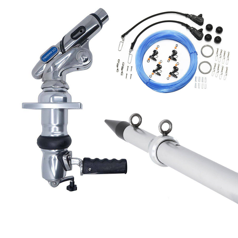 Tigress XD Crank Top Mount System  18  Silver Outriggers Pro Series Double Rigging Kit 888252