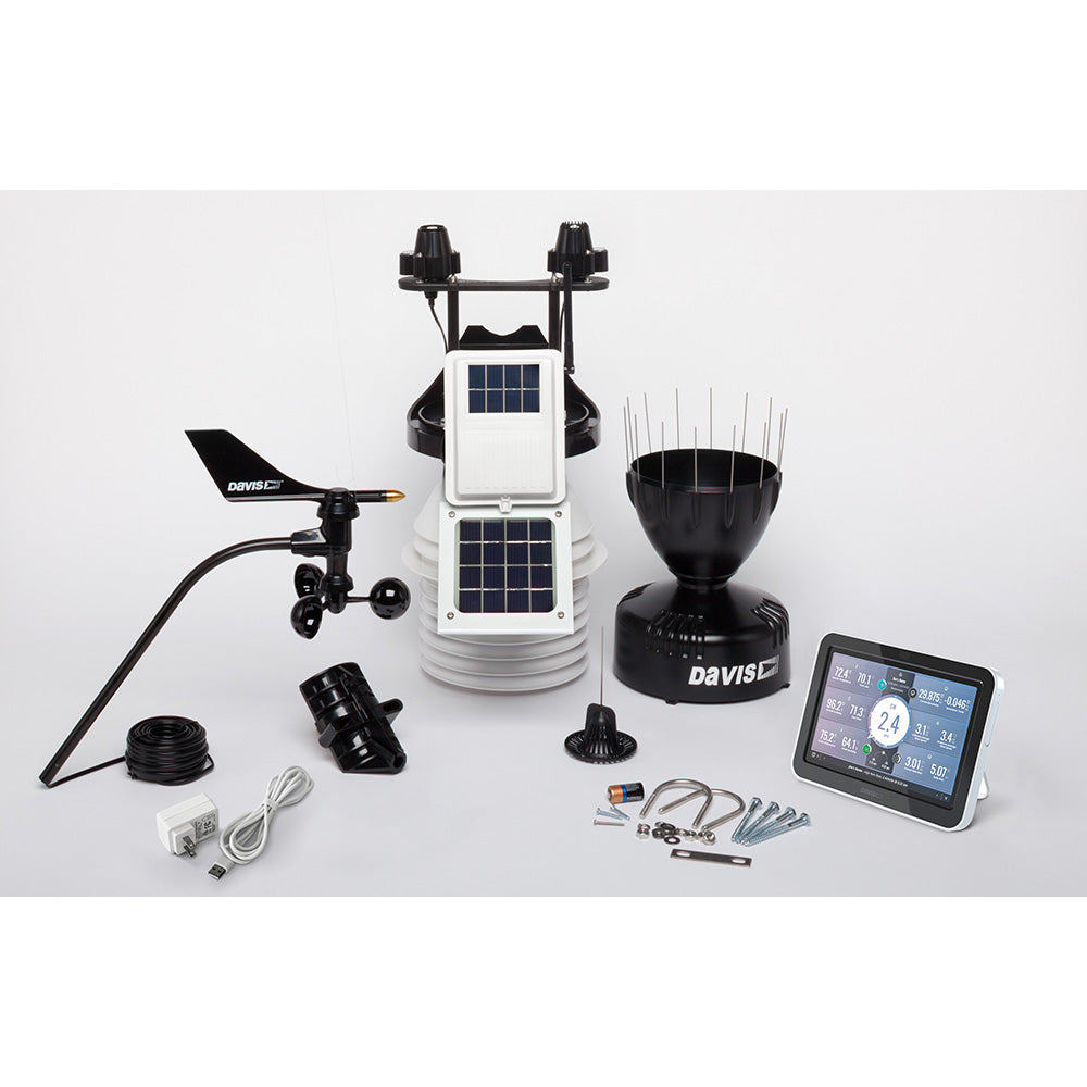 Davis Vantage Pro2 Wireless Weather Station wWeatherLink Console 24hr Fan Aspirated Radiation Shield UV  Solar Sensors