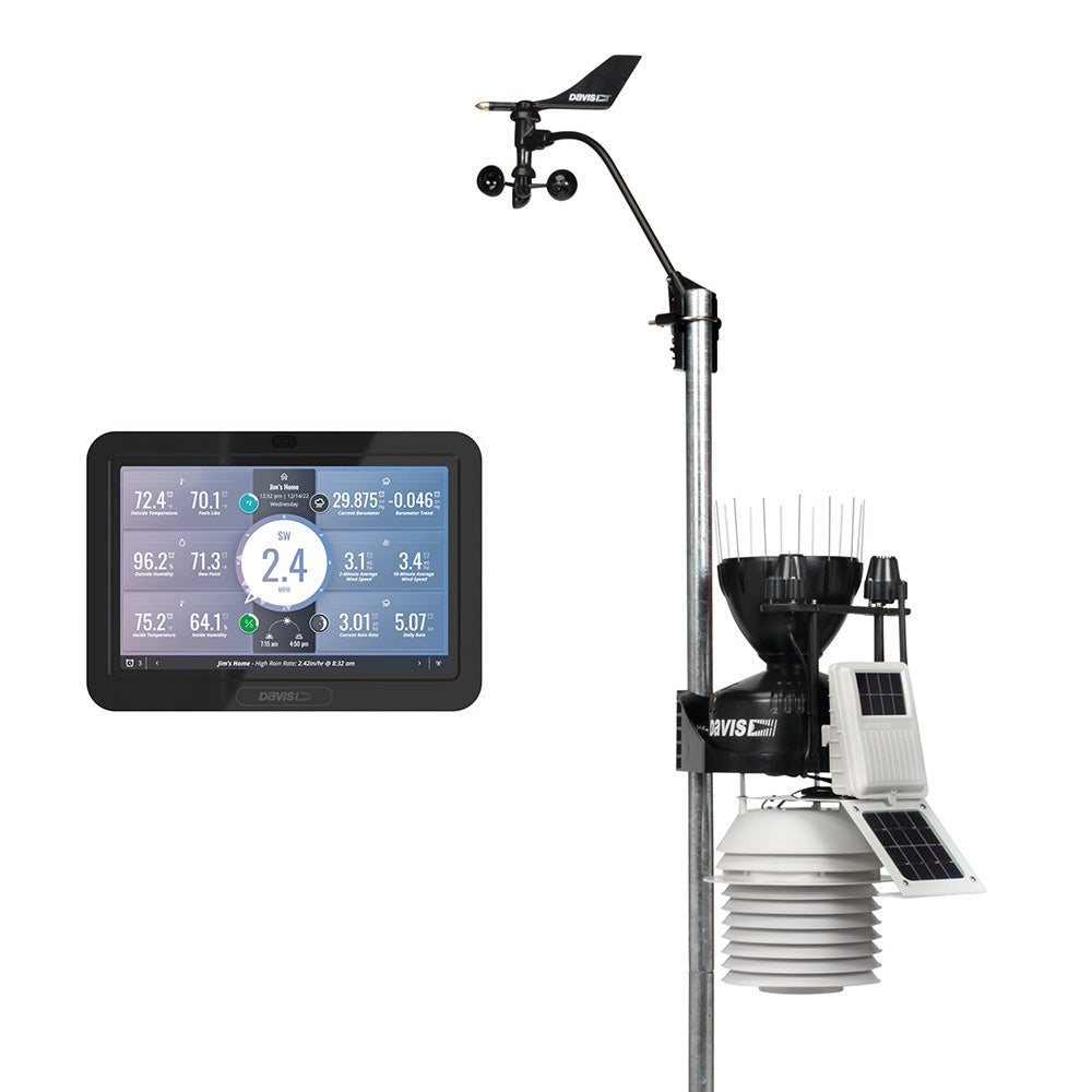 Davis Vantage Pro2 Wireless Weather Station wWeatherLink Console 24hr Fan Aspirated Radiation Shield UV  Solar Sensors