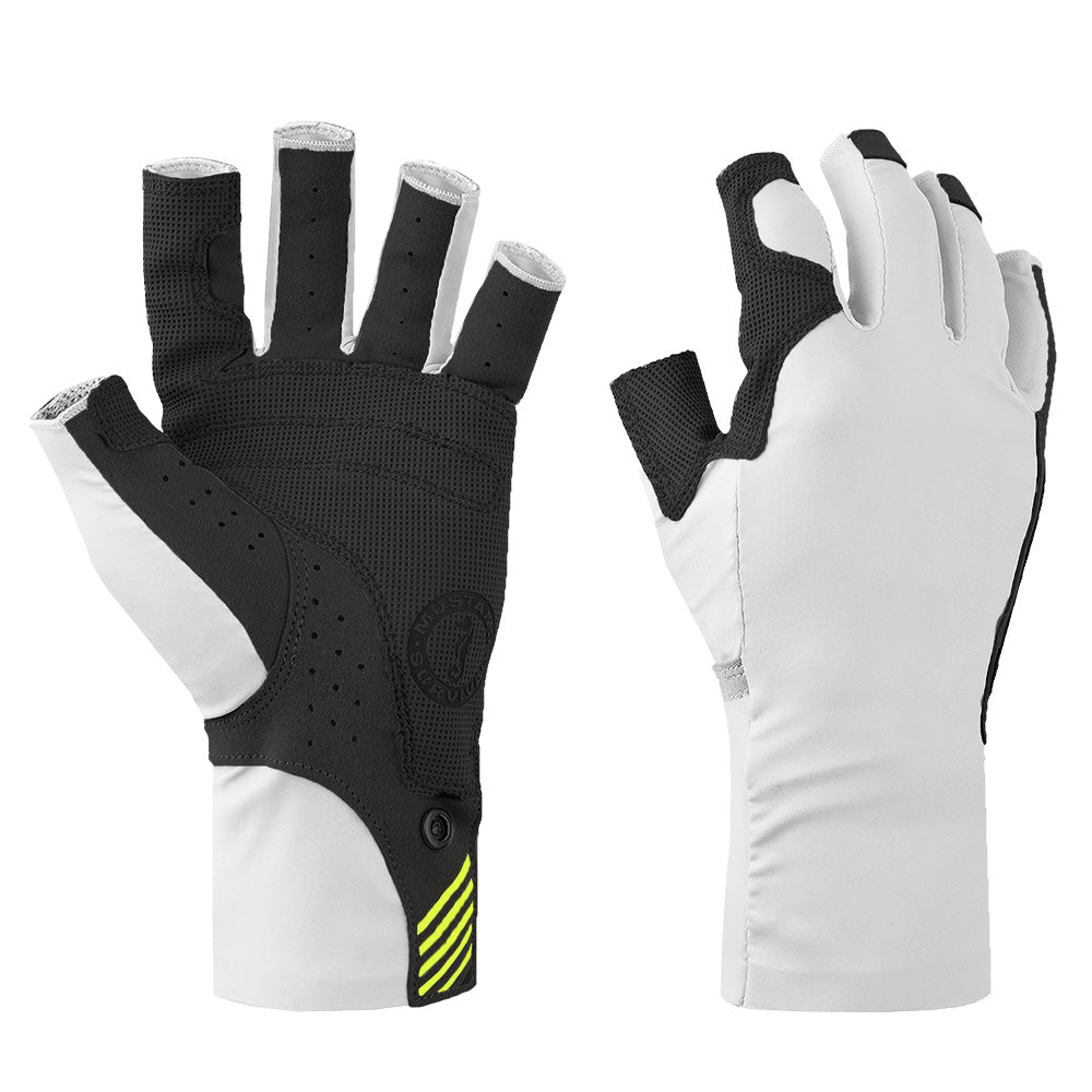 Mustang Traction UV Open Finger Gloves  White  Black  Large MA6007267L267